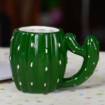 Nordische Kreative Kaktus Keramik Wasser Tasse Becher Paar Geschenk Tasse Pflanzenform Kreative 3D Werbetasse