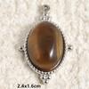 2pcs Vintage Tiger Eye Pendant Sun Oval Round Silver Color Stainless Steel Charms For Jewelry Making Supplies Real Natural Stone