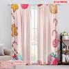 2pcs,2D Plane Printing Window Curtain Christmas Bell Presents Stocking (3) Durable 100% Polyester Fabric (without Rod)