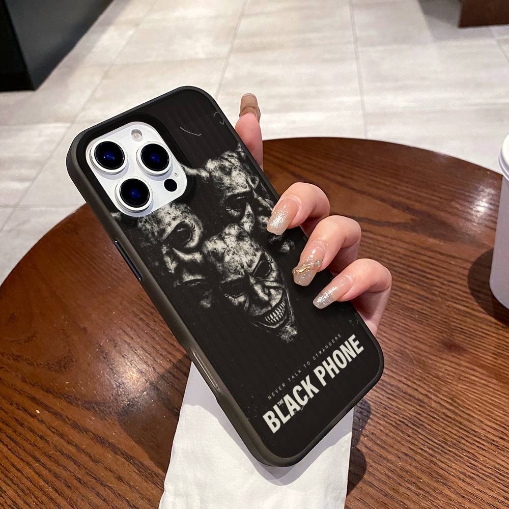 Horror Movie The B-Black P-Phone For IPhone 16 15 11 12 13 14 17 Pro Max PLUS Pro Soft Corrugated Silicone Back Phone Case