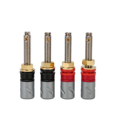 4 Pcs Banana Plug Connector Pure Copper 4mm Rhodium Plating Banana Plug Binding Post Connector for