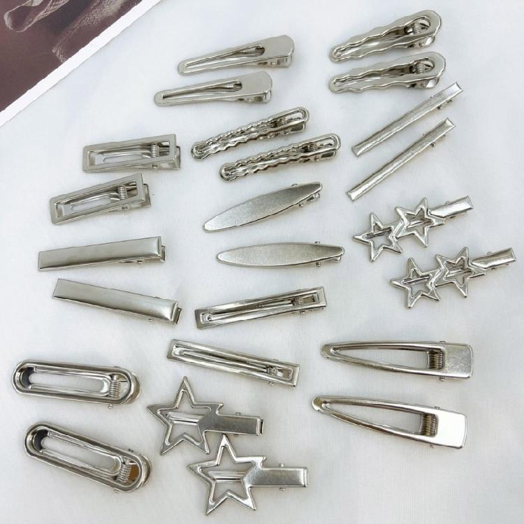 24Pieces Star Hair Clip Japanese 2000s Hairpin Side Barrette Anime Duckbill Clip Female Hair Shaping Decoration for Daily
