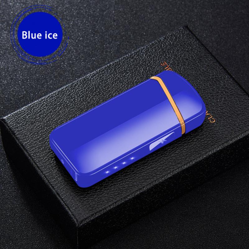 LCD Touch Switch Dual Arc Electric Lighter With Battery Display Wind-Resistant USB Rechargeable Lighter Accessories Lighter