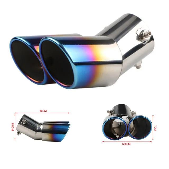 Uniwersalna końcówka tłumika wydechu samochodowego okrągła rura ze stali nierdzewnej chromowana końcówka tłumika wydechu srebrne akcesoria samochodowe tłumik