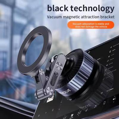 Upgraded Holder Magnetic Double-layer Ring For Magsafe Vacuum Car Phone Holder 360°Rotating Folding Car Mount Bracket Adjustable
