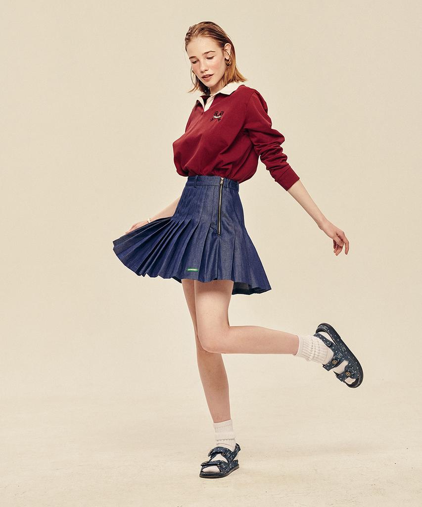Le Sonnet Denim Rubber Skirt Indigo