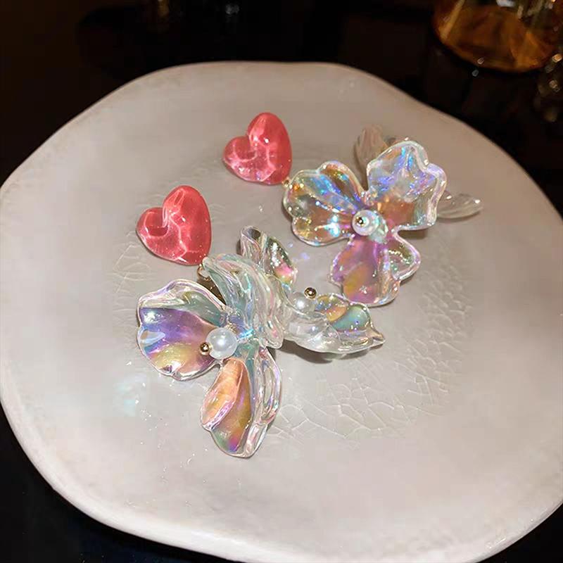 

Изысканные Роскошные Красочные Серьги-гвоздики в виде цветов для женщин Милые Романтичные Серьги из сплава Винтажные Заметные Серьги Любовь Сердце