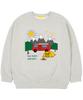 UNION GARMENTS [Fleece-Lined] Let'S Camping Oversized Sweatshirt Oatmeal