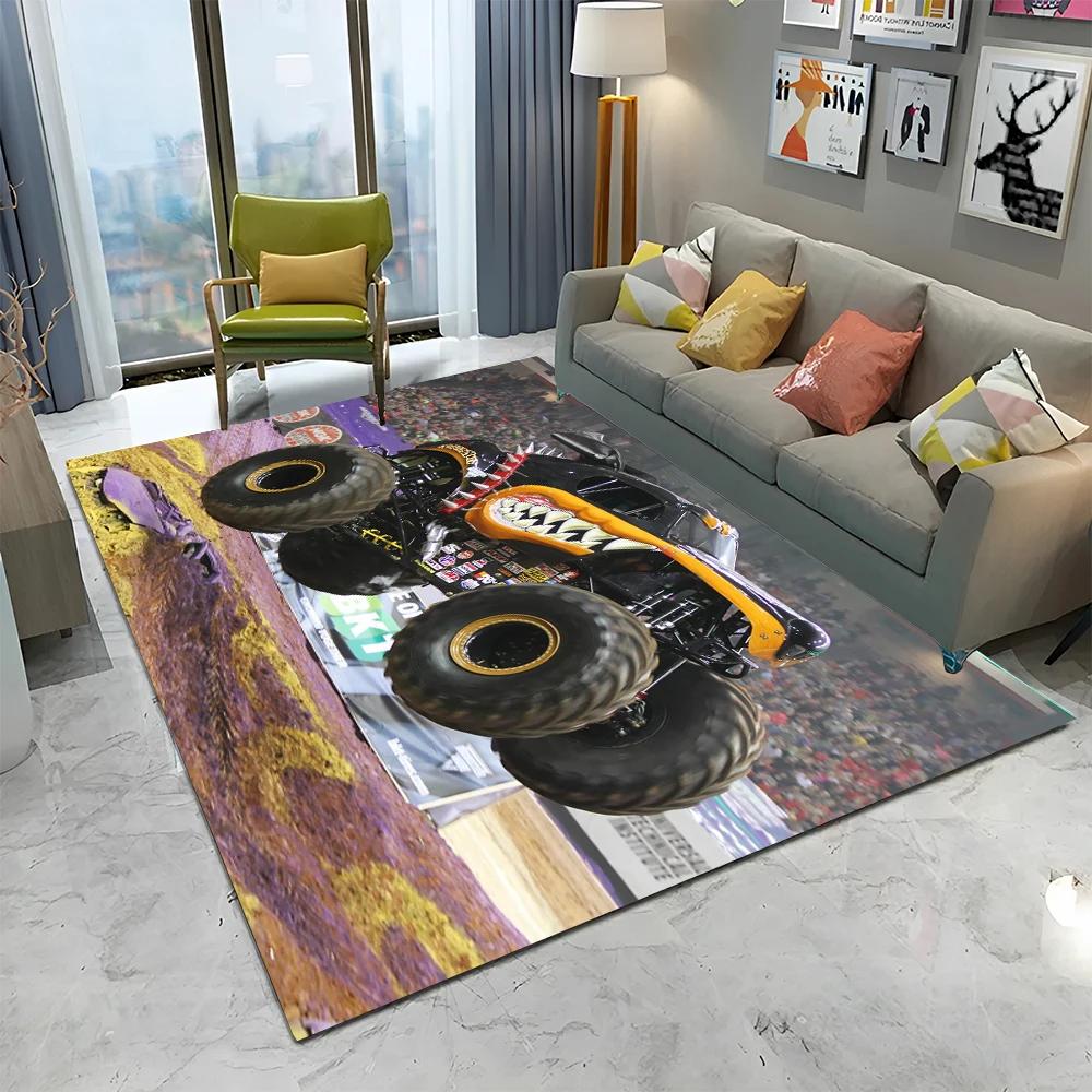 Covor 3D Monster Jam Monster Truck Desen Animat pentru Casă Living Dormitor Canapea Covoraș Decor, Covor pentru Copii Covoraș de Podea Antiderapant