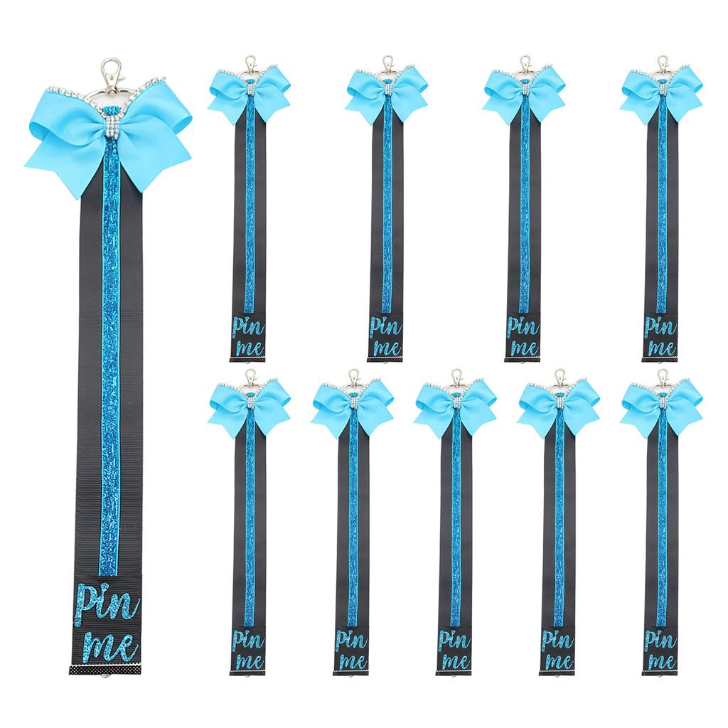 Cheerleading Competition Accessory Glittering Pin Me Ribbon Keychain for Backpacks and Goody Bags Sports Accessories