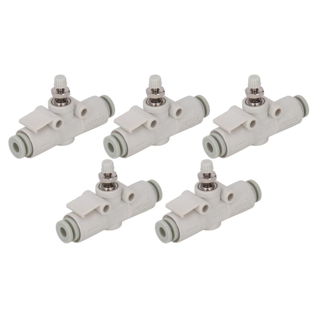 5PCS Throttle Valve Straight Through PVC Regulating Valve Pneumatic Fittings for 4mm Pipe Diameter