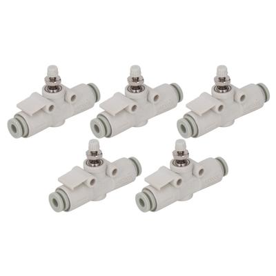 5PCS Vanne d'étranglement à passage direct PVC Vanne de régulation Raccords pneumatiques pour diamètre de tuyau 4 mm