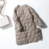 Women White Down Long Jacket V Neck Collar Casual Autumn Winter Outwear Coat Fashion