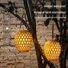 Woven Bamboo Solar Lantern: Waterproof Outdoor Decorative Hanging Lamp for Garden and Courtyard