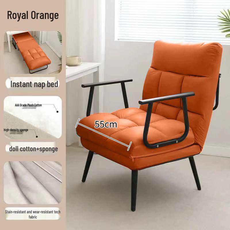 Dual-Use Reclining Office Chair: Foldable Nap Bed/Sofa Seat with Adjustable Backrest