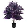 Purple Artificial Palm Tree Realistic Faux Palm Tropical Leaves Fake Palm Branches for Halloween Christmas Indoor Outdoor Decor