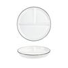Portion Control Ceramic Plate: Round 3-Compartment, Square 5-Compartment for Diet & Kids' Meals