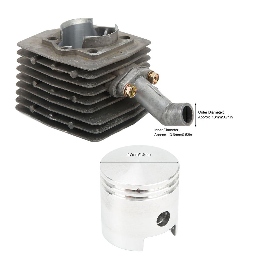 Engine Cylinder Piston Kit 47mm Bore Diameter for 80cc 2 Stroke Single Cylinder Engine Motor Motorized Bicycle Bike