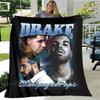 Rapper Drake Coperte Stampate 3D Calda Coperta in Flanella Morbida e Accogliente Coperte da Viaggio Fodere per Letto Regalo di Compleanno
