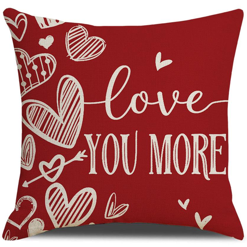 Classic Plaid Printed Pillowcase Valentine's Day Red Letters Love Home Sofa Decoration Cushion Pillow