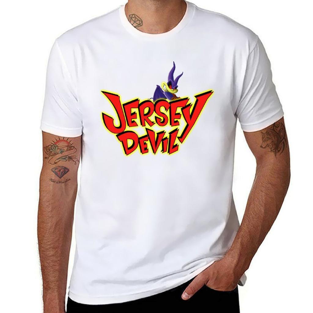 Jersey Devil Logo Tshirt Sporty Breathable Short Sleeve Tshirt