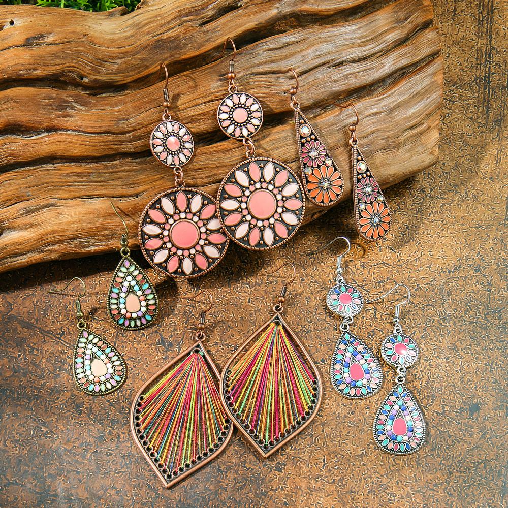 

Набор винтажных свисающих серег, 13 пар, в стиле бохо, для отпуска, с цирконом и кисточками, эффектные украшения, подарки для женщин на пляж, музыкальный фестиваль