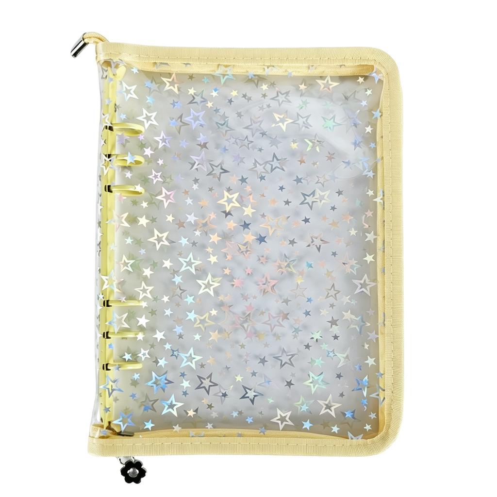 6-Hole Album Storage Binder with Zipper Sticker Storage Organizer Water Resist for Storing Postcards Photos Ticket Stubs