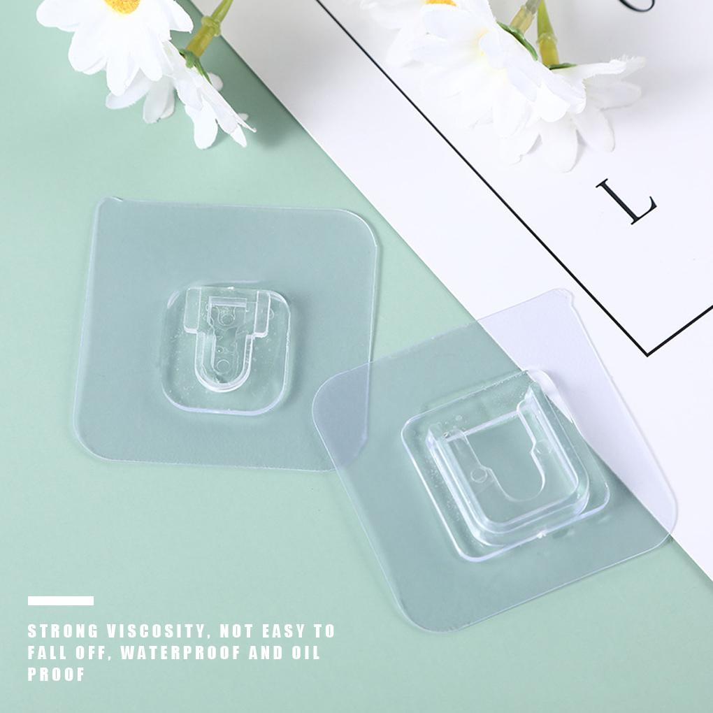 Plastic Hanger Portable Self-adhesive Oilproof Organizing Bracket Hook Office Hotel Restaurant Kitchen Bedroom Holder