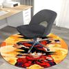 1pc Dragon Ball Z Goku & Vegeta Round Carpet - Anime Cartoon Design Chair Mat, Non-Slip Rug for Office, Home Decor, Living Room