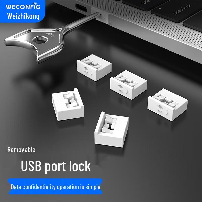 USB Port Data Security Lock & Dust Plug Kit
