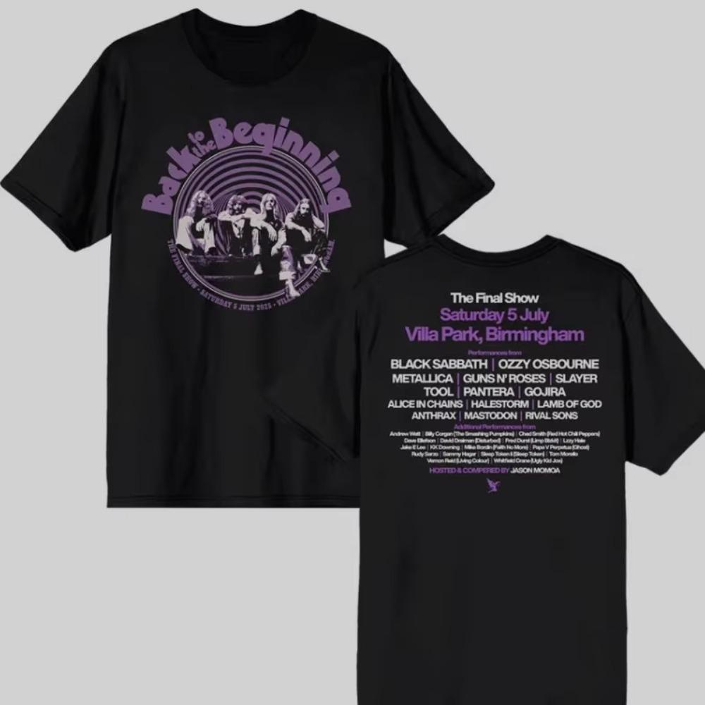 Black Sabbath and Ozzy Osbourne Back To The Beginning Merch Event Tee with Lineup Women Men T-Shirt Ins Y2k New Brand New Style