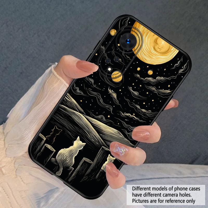 Background Cat For Oppo A98 54s 17 A96 40 60 80 58 79 74 Reno 10 4Z 5G 5 Lite Find X 2 3 8 Pro 13 12 silicone soft phone case