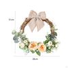 Artificial Flower Wreath Green Leaves Farmhouse Garland Round Handmade Door for Fireplace
