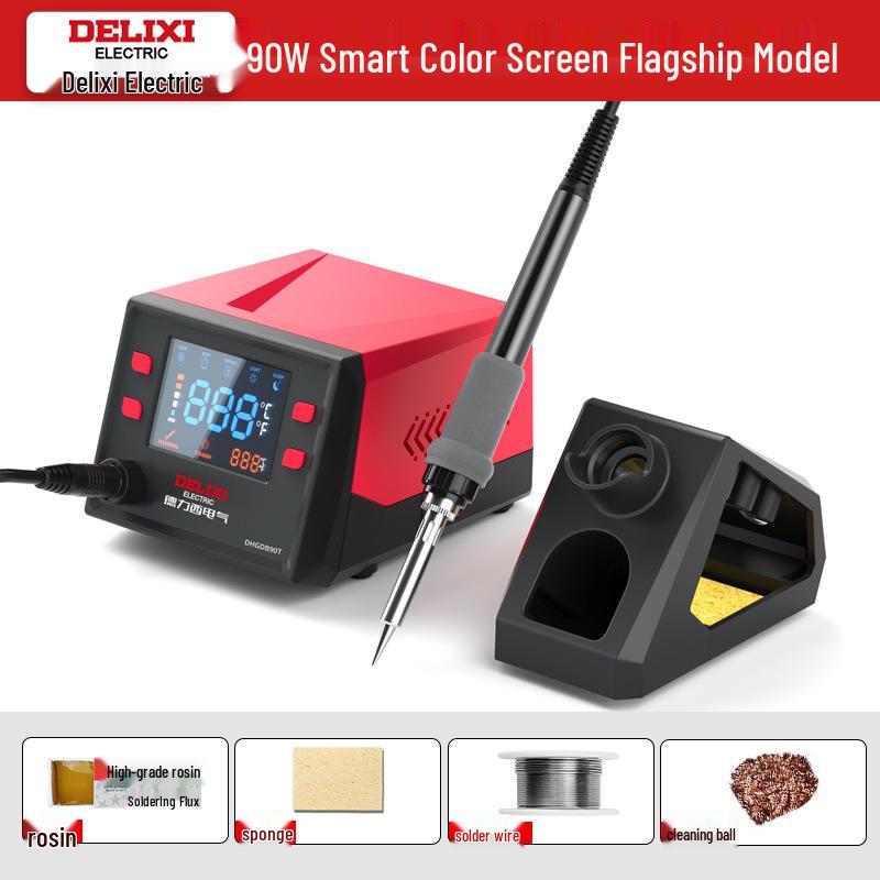 Delixi 936 Adjustable Soldering Station: High-Power, Constant Temperature Soldering Iron for Household Repair & Welding.