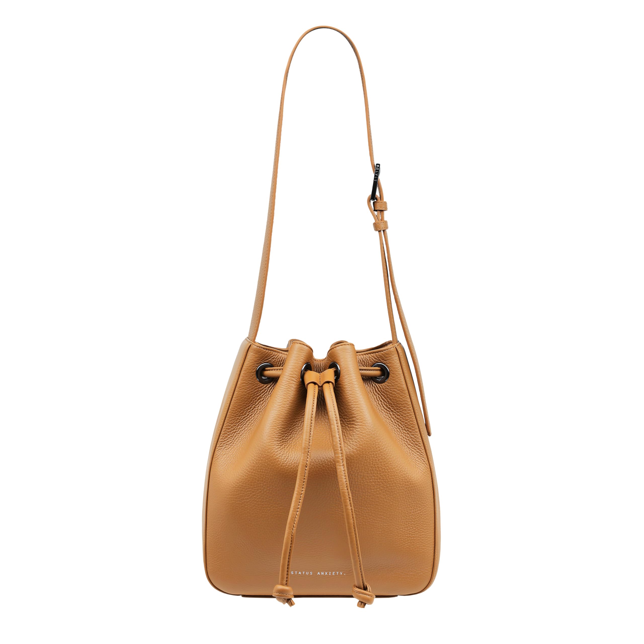

Status Anxiety SECLUSION Shoulder BagHandbag for Women, Leather Drawstring Bag, Cowhide Leather, Korean Style, Tan