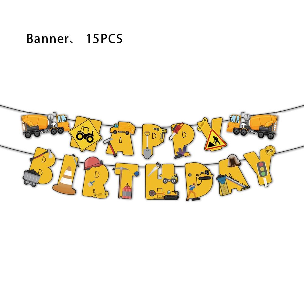 Disposable Paper Plates Cups Napkins And Tablecloth Set Excavator Themed Birthday Party Supplies