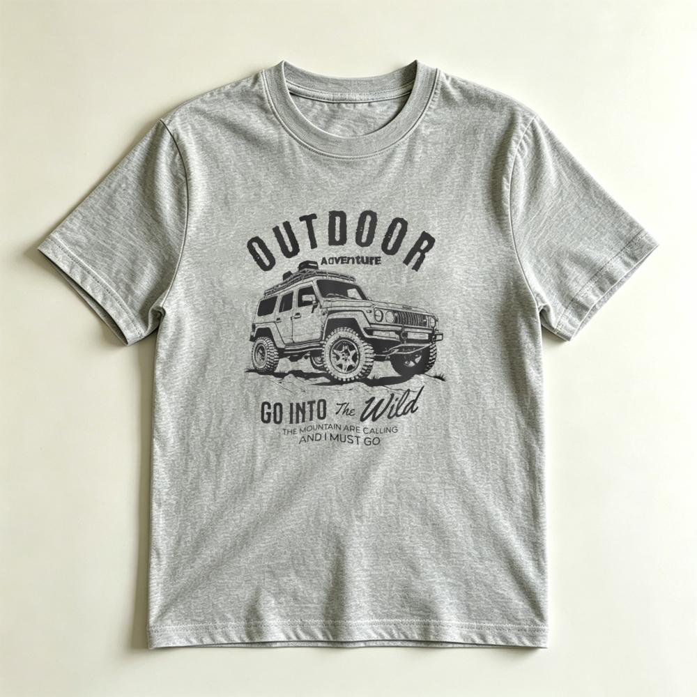 Outdoor Adventure Go Into The Wild Vintage Suv Casual Graphic Tshirt Adventure Lover Gift Tshirt Unisex Unisex Casual Cotton Tops