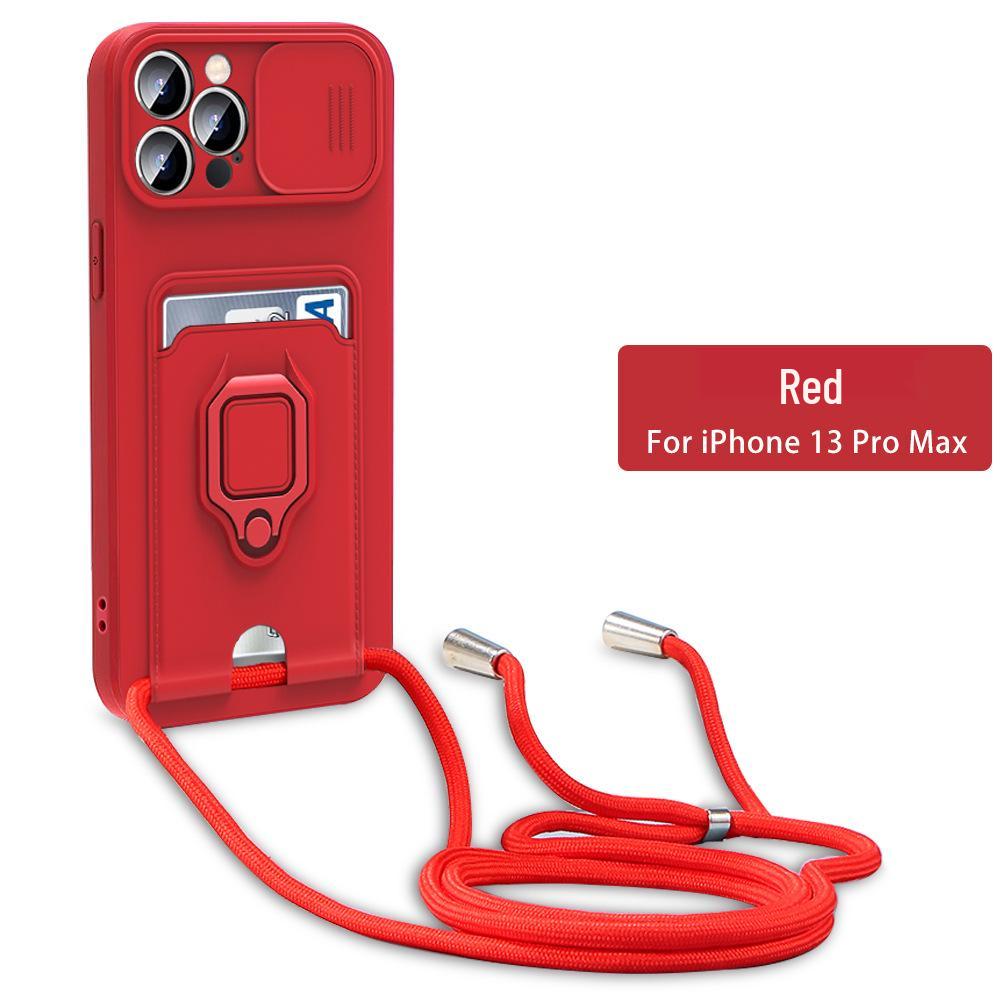 Suitable for Infinix Note 40 Pro, HOT 50, POVA 6 - Push-Window Card Slot Phone Case with Lanyard Holder.