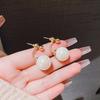 Silver needle Dongmen new exaggerated big pearl earrings women's ins tide one two wear small bean stud earrings
