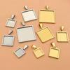5pcs 10-25mm Inner Size Stainless Steel Square Pendant Cabochon Blank Base Bezel Tray Setting DIY Jewelry Making Accessories