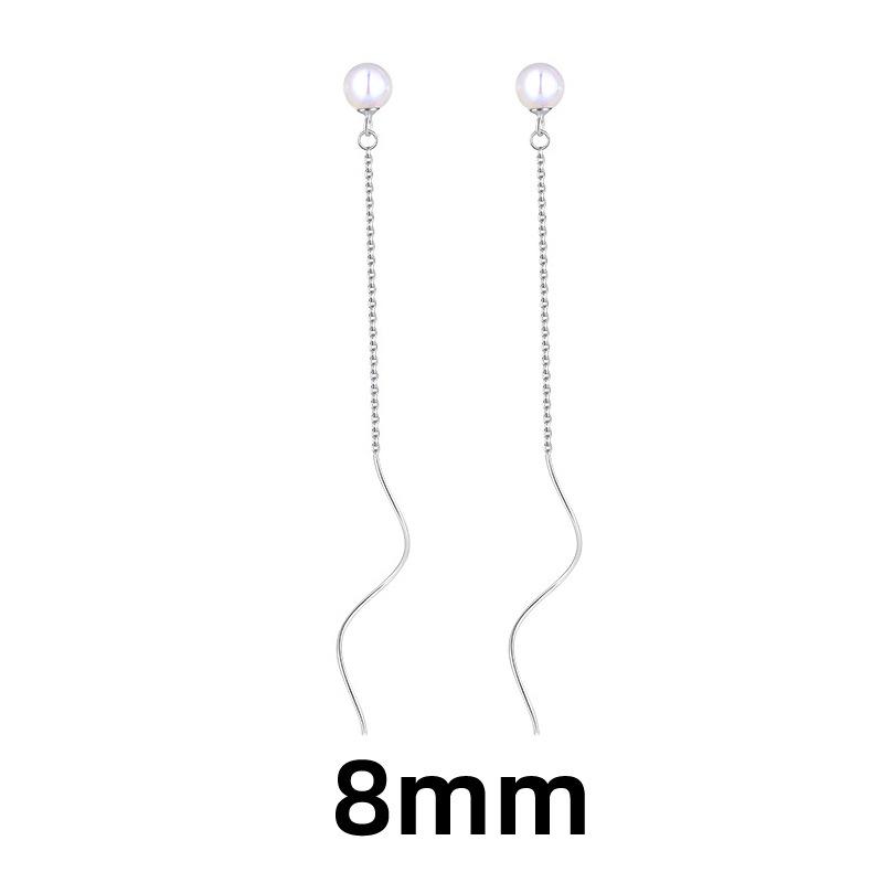 Colorful Mermaid Ji Pearl Earrings Temperament Small Fragrant Style Women'S Light Luxury Versatile Style Long Wave Fringed Earrings