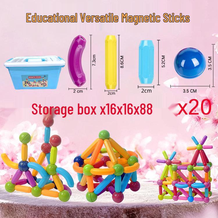 Magnetic Sticks Educational Toys: Large Particle Blocks for Early Childhood Learning and Assembly
