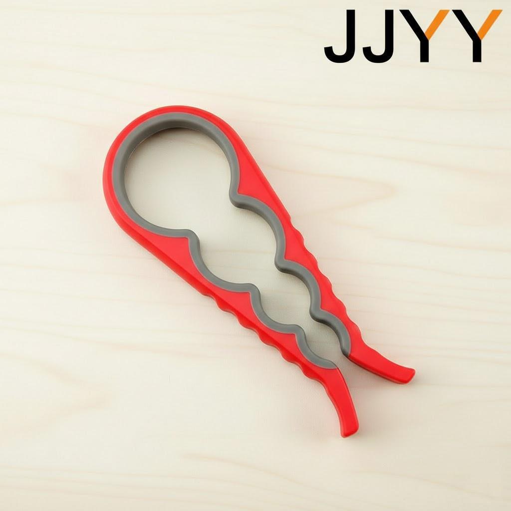 Multifunctional 4in1 Can Opener NonSlip Grip EasyUse Kitchen Tool Beer Bottle Jar Lid Opener