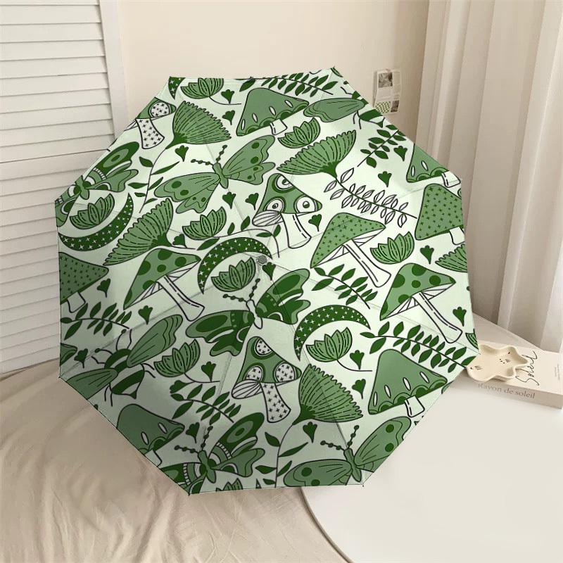 1pc mushroom butterfly Automatic Open/Close Umbrella with Windproof, 8-Rib Sturdy Canopy, Durable Ribs, Fashionable Design1232A