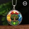 Flame Tree Ring of Life Totem Men's Trendy Jewelry Pendant Fashion Necklace Pendant