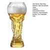 Soccer Beer Glass, Large Capacity Football Mug, Heavy Duty Clear Pint Cup for Craft Beer, Home Bar Party Gift for Fans