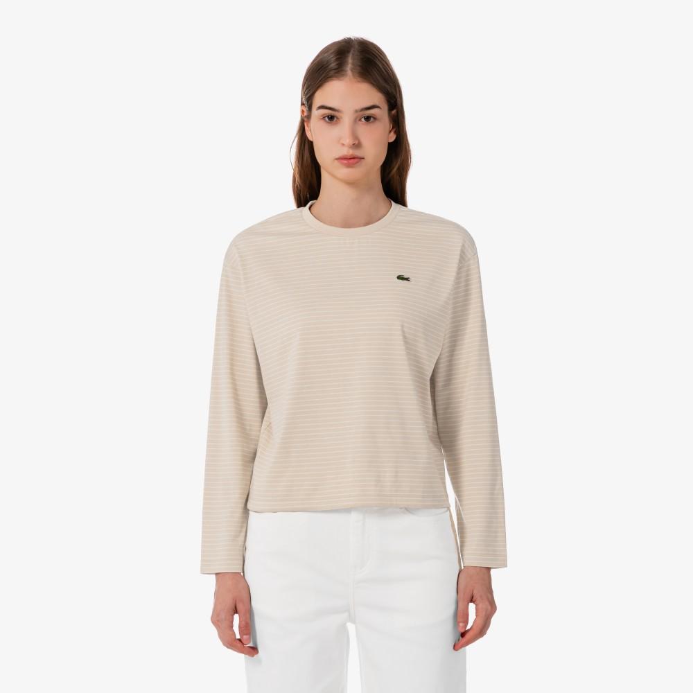 Lacoste Women's Striped Ribbon Long-Sleeve T-shirt TF932E-56GX6F