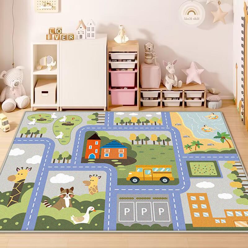 Cartoon Transportation Carpet Living Room Large Area Rug Bedroom Easy To Store Children Game Room Carpets Soft Play Floor Mats