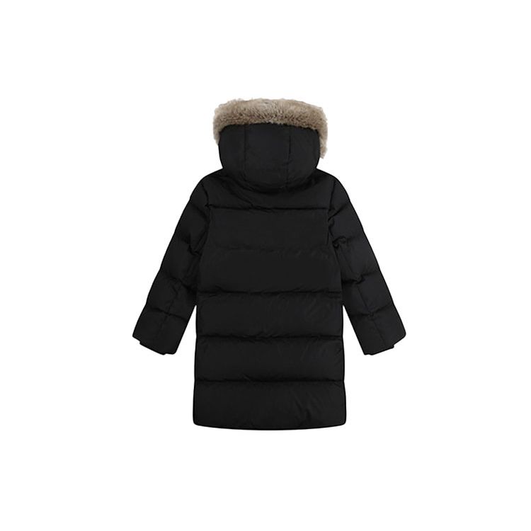MLB New York Yankees Small Logo Hooded Mid-Length Down Jacket Winter Unisex outerwear Black 3ADJEC716-50BKS