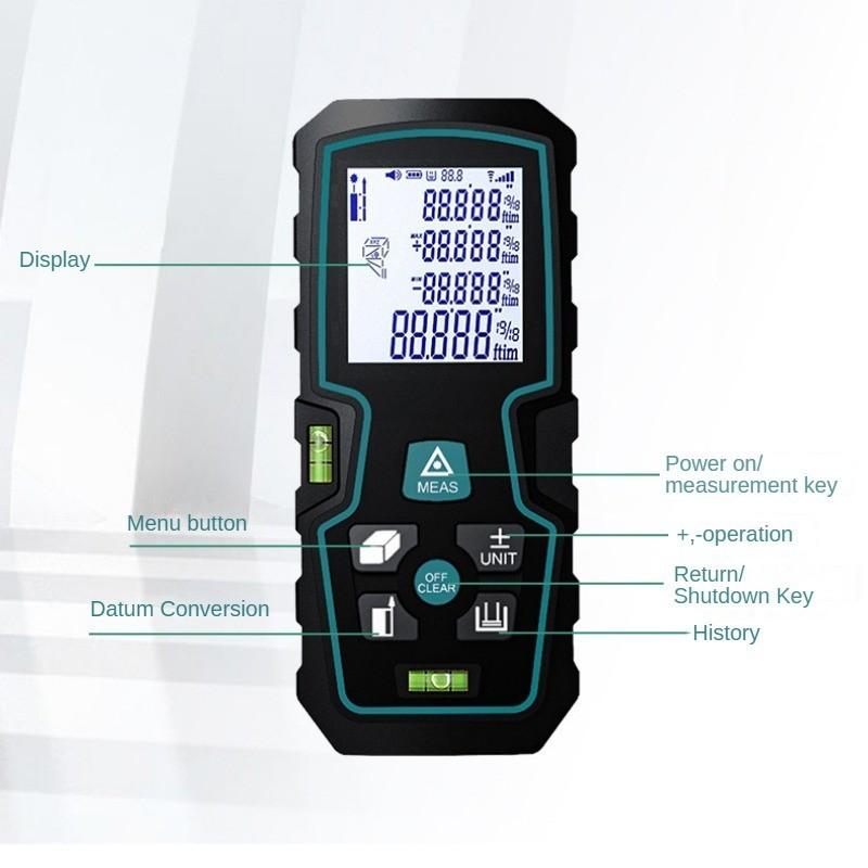 115 * 50 * 27mm Dual Level Bubble Infrared Measuring Instrument Decoration Engineering Laser Electronic Ruler Portable Handheld Laser Rangefinder